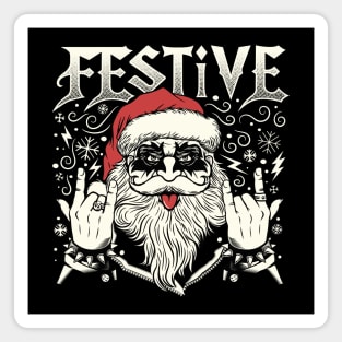 Festive Rock and Roll Santa Claus by Tobe Fonseca Magnet